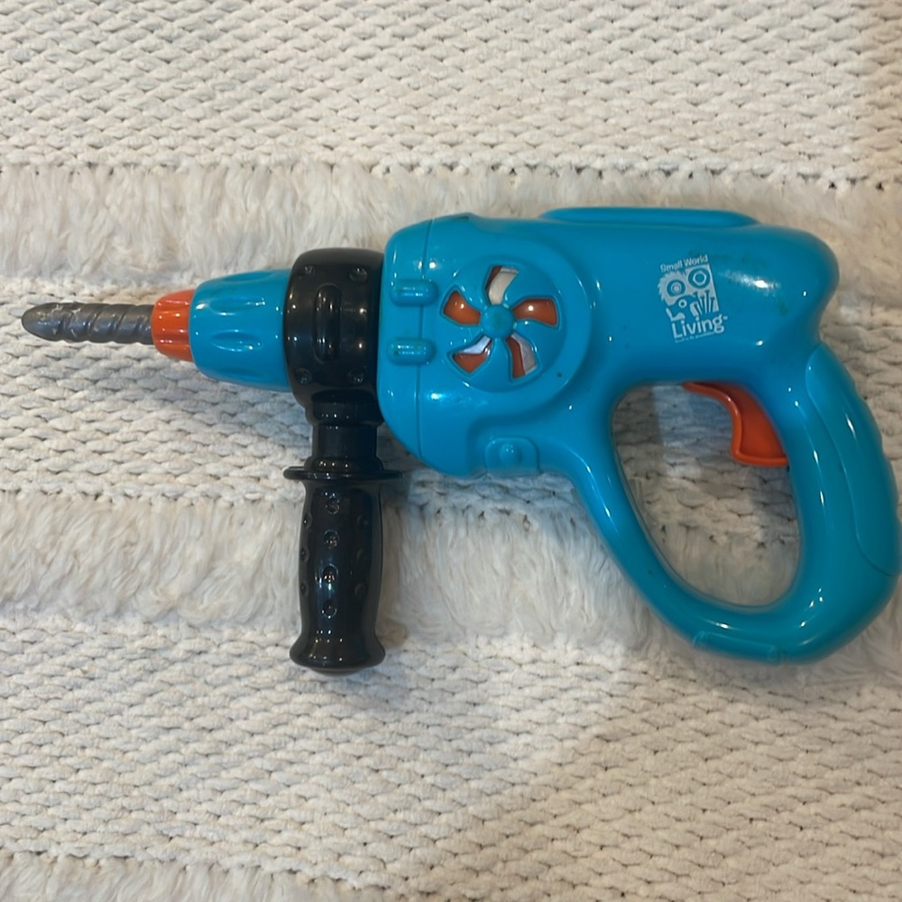 Small world living pretend play power drill tool Blue kids children boys girls